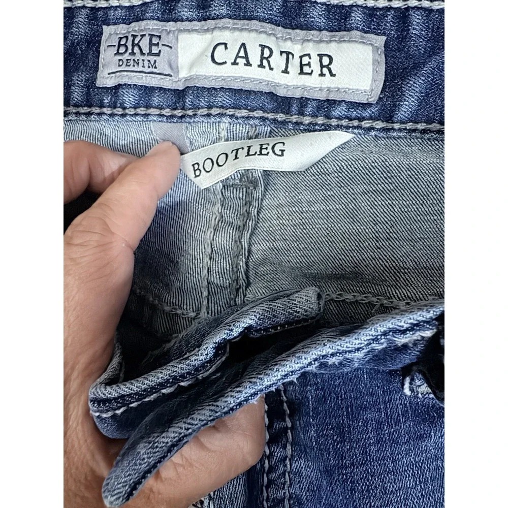 Buckle Bke Jeans men's 33x31 Blue Denim Carter Boot bootcut Distressed Y2k